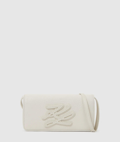 KarlLagerfeld Kautograph Patch Mini Crossbody Bag Off White