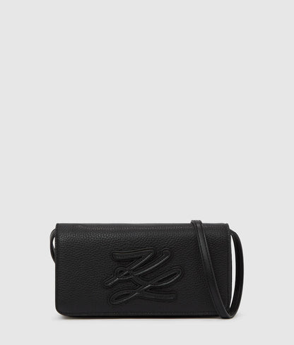 KarlLagerfeld Kautograph Patch Mini Crossbody Bag Black-Nickel