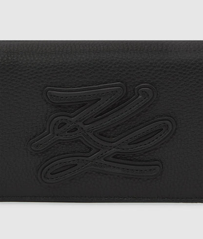 KarlLagerfeld Kautograph Patch Mini Crossbody Bag Black-Nickel