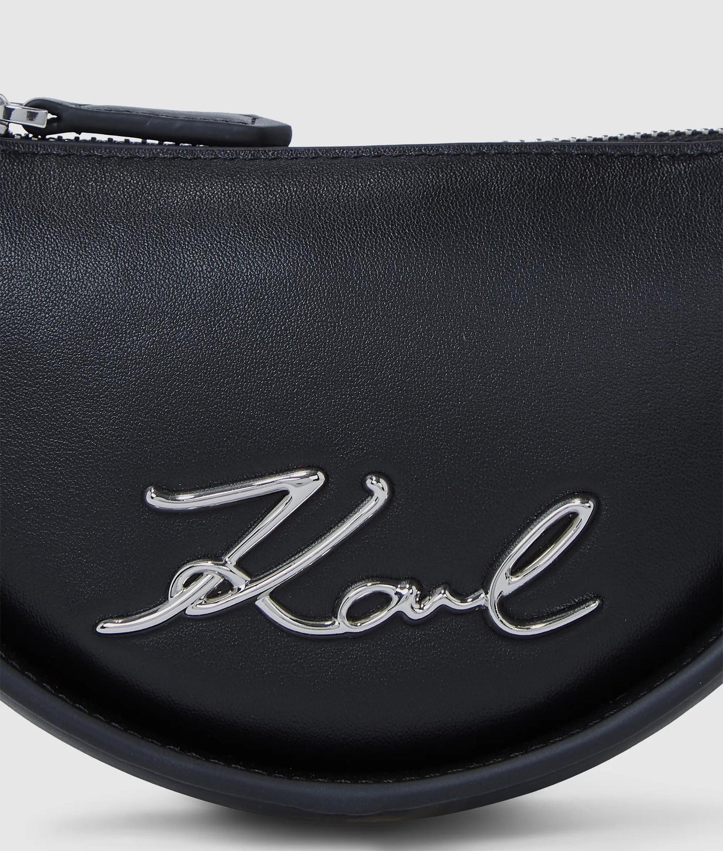 KarlLagerfeld Ksignature Nano Round Bag Black-Nickel