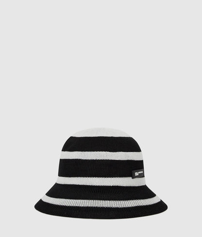 KarlLagerfeld Striped Mesh Tote Bag Vertical Black/White Stripes