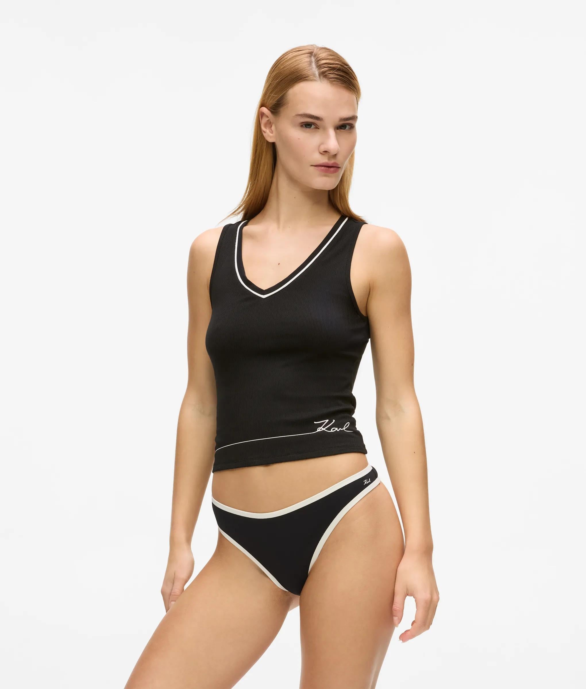 Karl Lagerfeld Signature Loungewear Tank Top Black