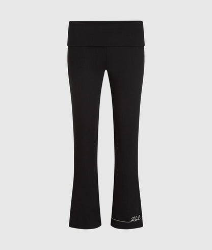 Karl Lagerfeld Signature Loungewear Flared Pants Black