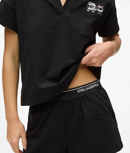 Karl Lagerfeld Ikon Short Pajama Set Black