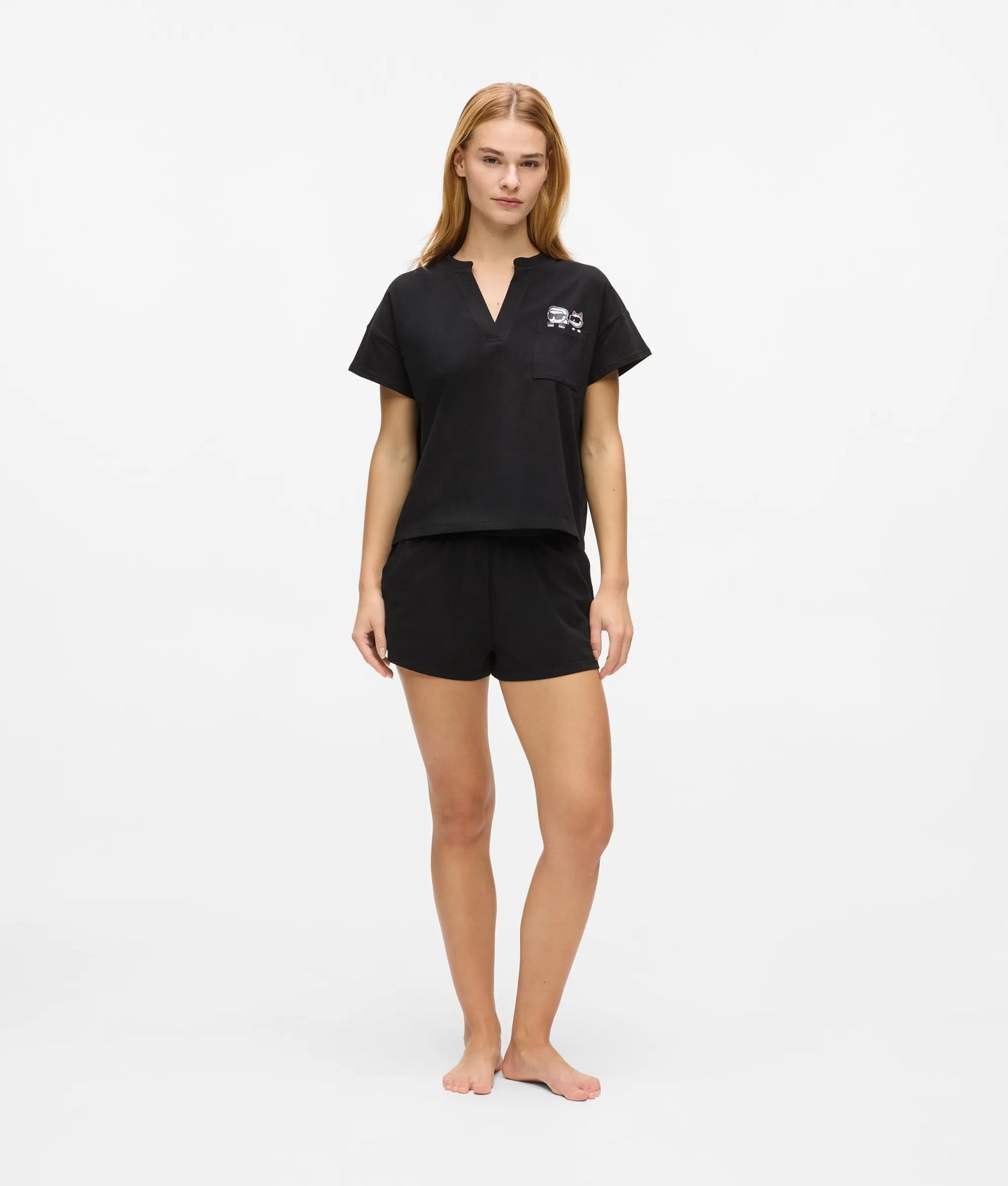 Karl Lagerfeld Ikon Short Pajama Set Black