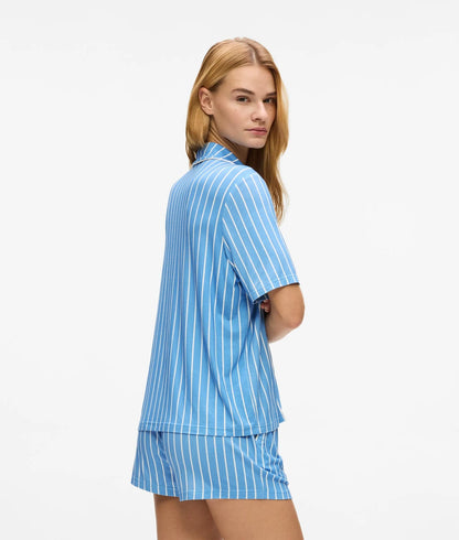 Karl Lagerfeld Striped Short Pajama Set Pinstripe