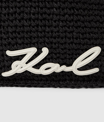 KarlLagerfeld Signature Scarf Beach Bag Black