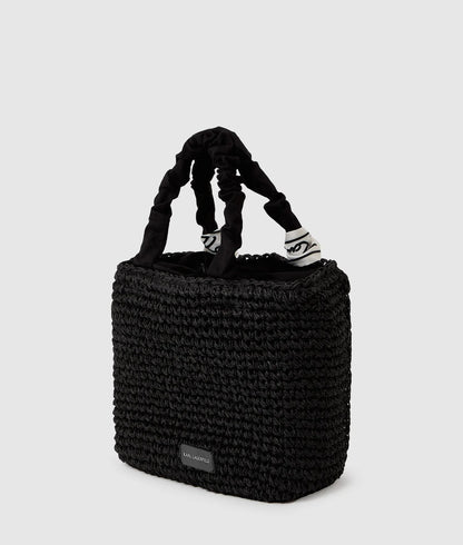 KarlLagerfeld Signature Scarf Beach Bag Black