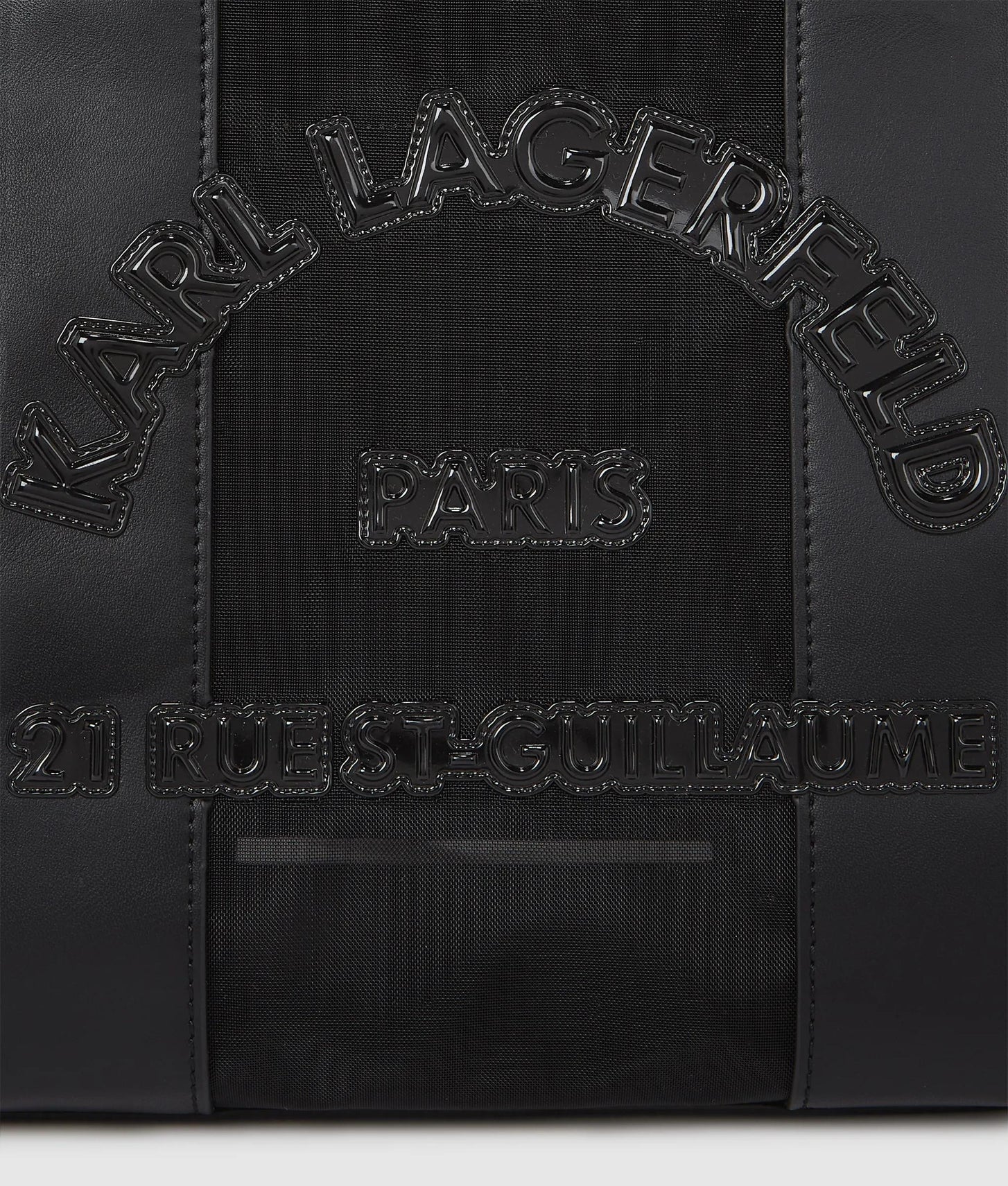 KarlLagerfeld Rue St-Guillaume Square Mesh Medium Tote Bag Black
