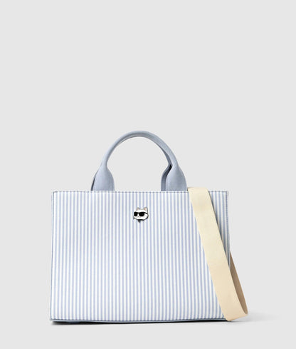 KarlLagerfeld Ikon Choupette Striped Square Tote Bag Kentucky Blue Stripe