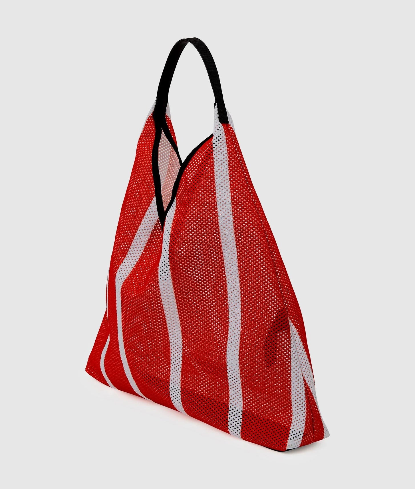 KarlLagerfeld Striped Mesh Tote Bag Vertical Grenadine-White Stripes