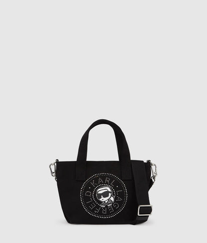 KarlLagerfeld Ikon Circle Rhinestones Shopper Black