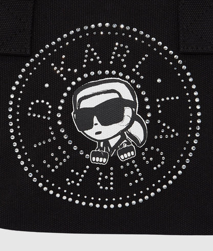 KarlLagerfeld Ikon Circle Rhinestones Shopper Black