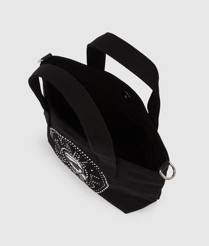 KarlLagerfeld Ikon Circle Rhinestones Shopper Black