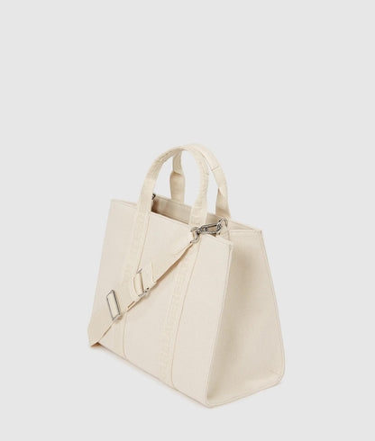 KarlLagerfeld Ikon Choupette Pin Square Tote Bag Off White