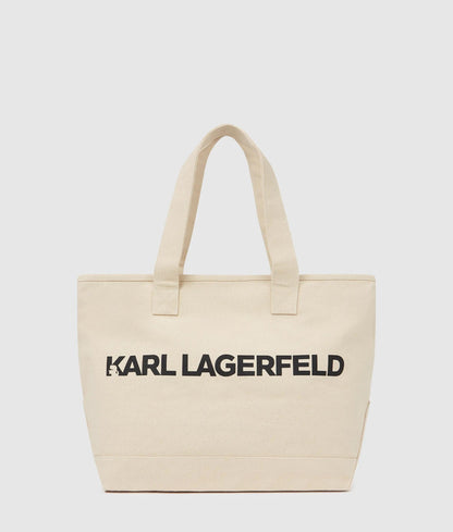 KarlLagerfeld Logo Extra Large Tote Bag Natural