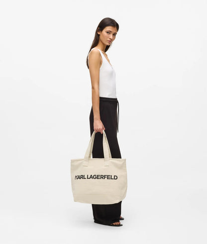 KarlLagerfeld Logo Extra Large Tote Bag Natural