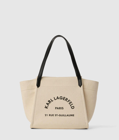 KarlLagerfeld Rue St-Guillaume Winged Tote Bag Natural
