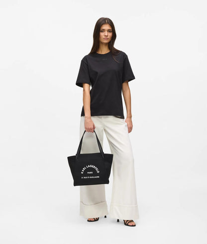 KarlLagerfeld Rue St-Guillaume Winged Tote Bag Black
