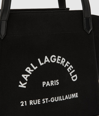 KarlLagerfeld Rue St-Guillaume Winged Tote Bag Black