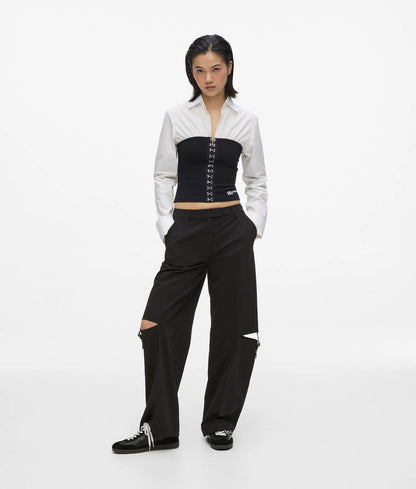 KarlLagerfeld Box Logo Bowling Bag Egret