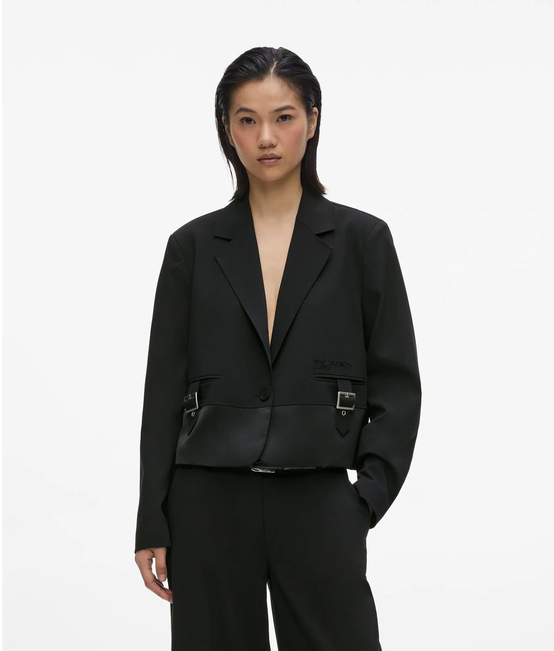 KarlLagerfeld Box Logo Bowling Bag Egret