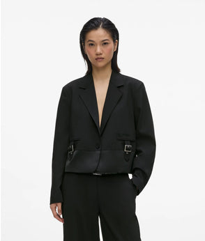 KarlLagerfeld Box Logo Bowling Bag Egret