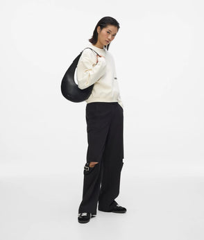 KarlLagerfeld Rounded Leather Hobo Bag Black