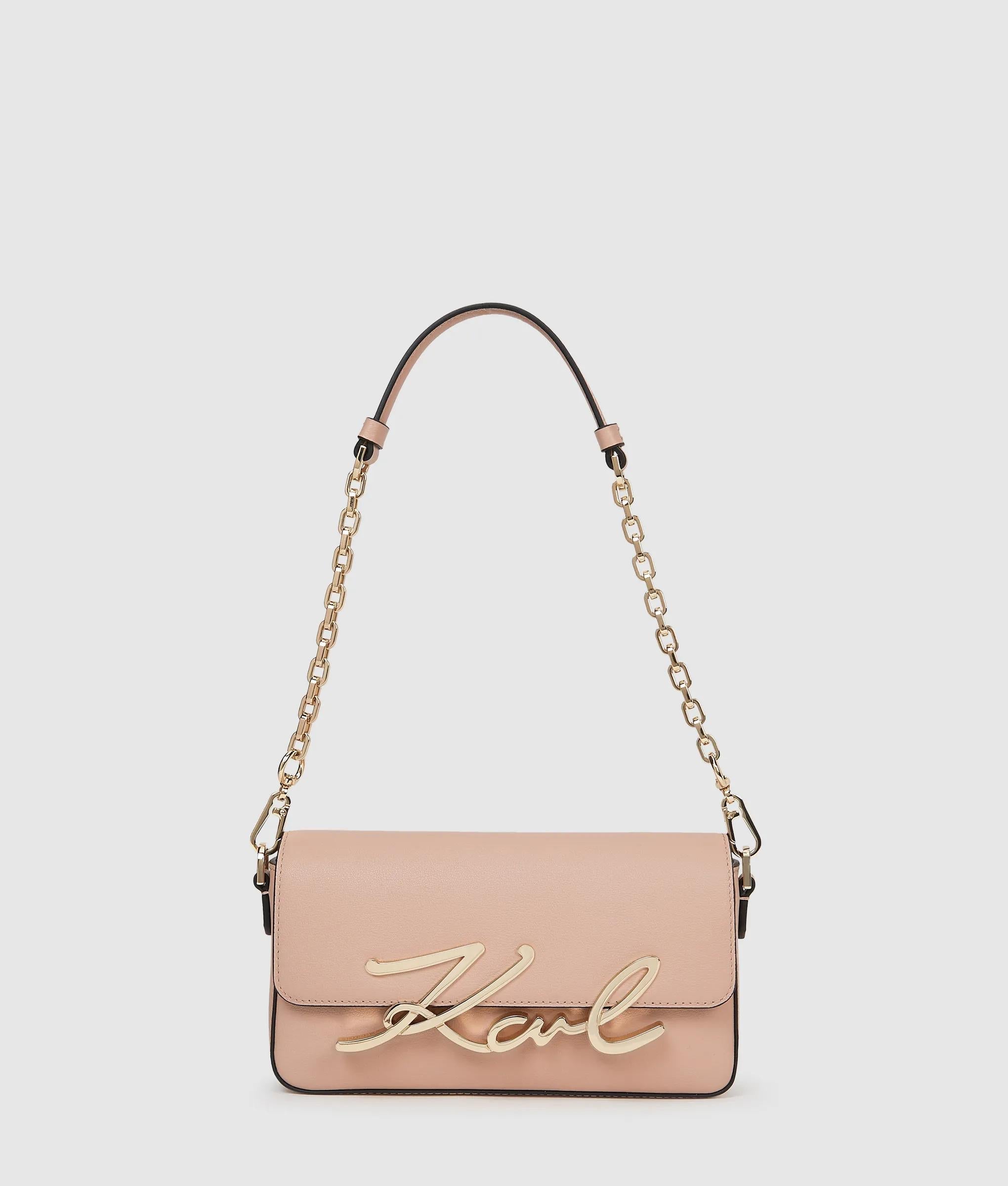 KarlLagerfeld Ksignature Small Chain Shoulder Bag Pink