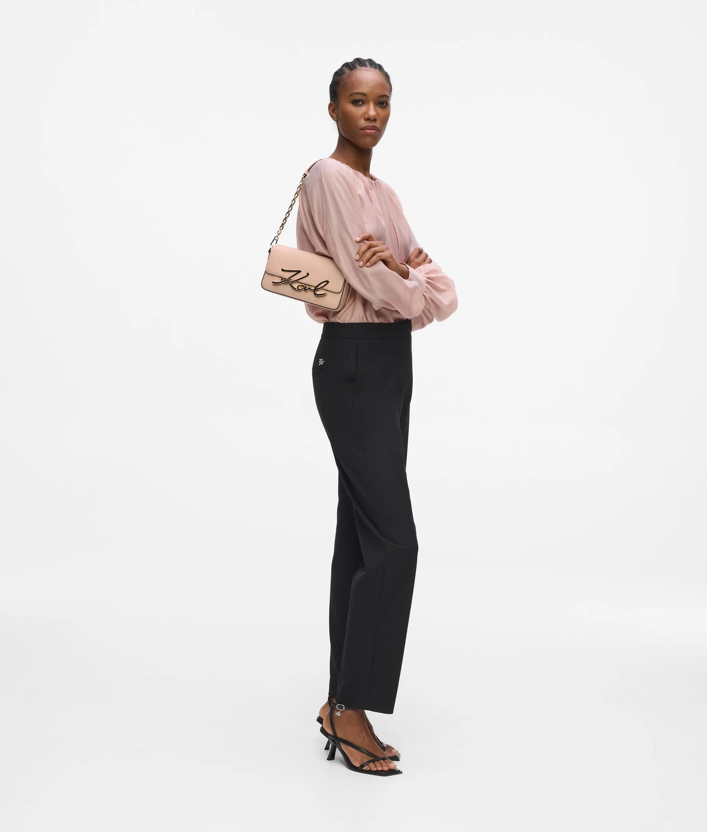 KarlLagerfeld Ksignature Small Chain Shoulder Bag Pink