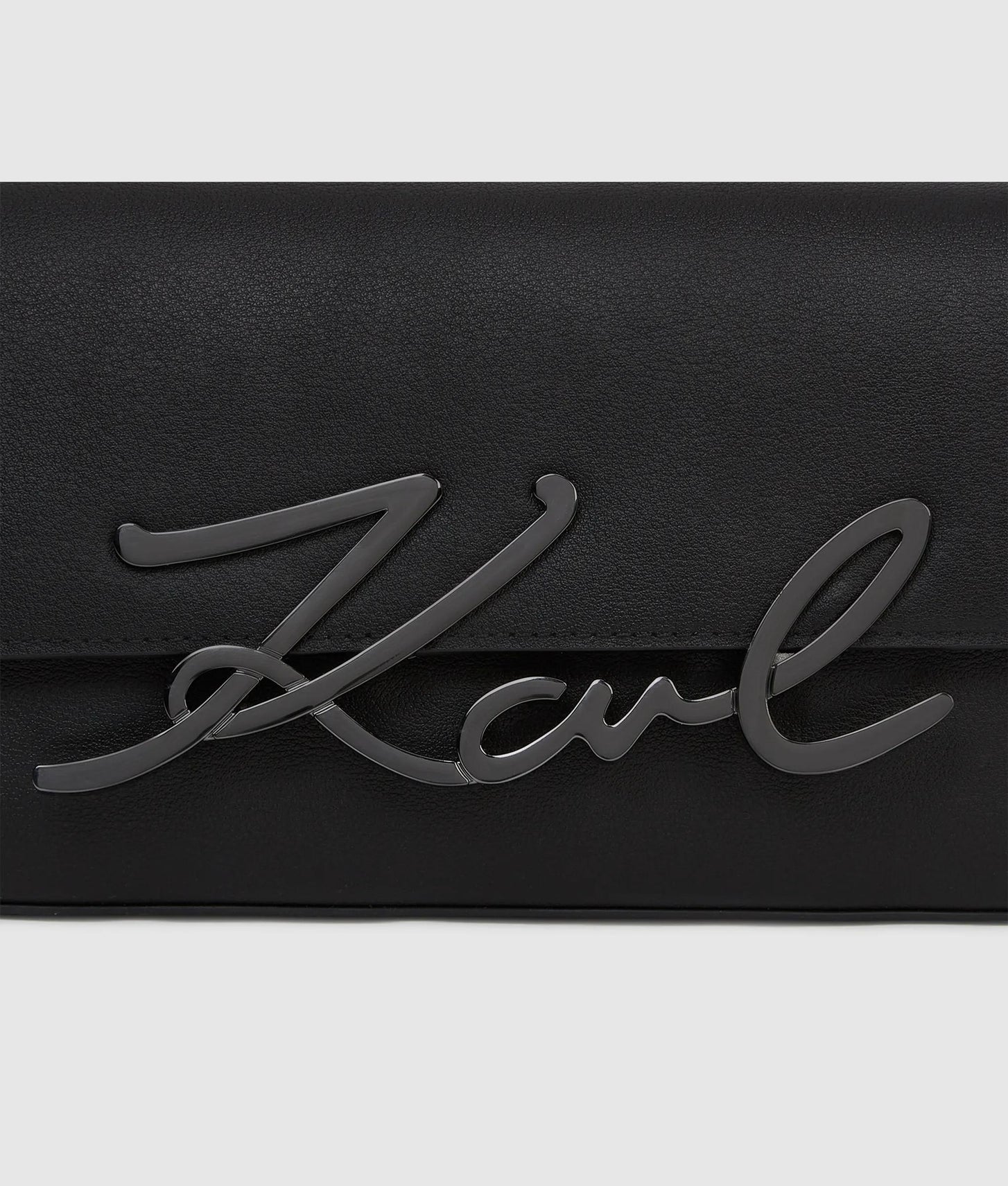 KarlLagerfeld Ksignature Small Chain Shoulder Bag Black-Gunmetal