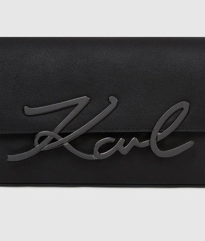 KarlLagerfeld Ksignature Small Chain Shoulder Bag Black-Gunmetal