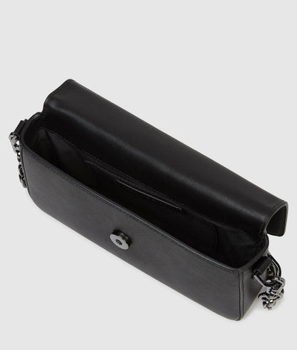 KarlLagerfeld Ksignature Small Chain Shoulder Bag Black-Gunmetal