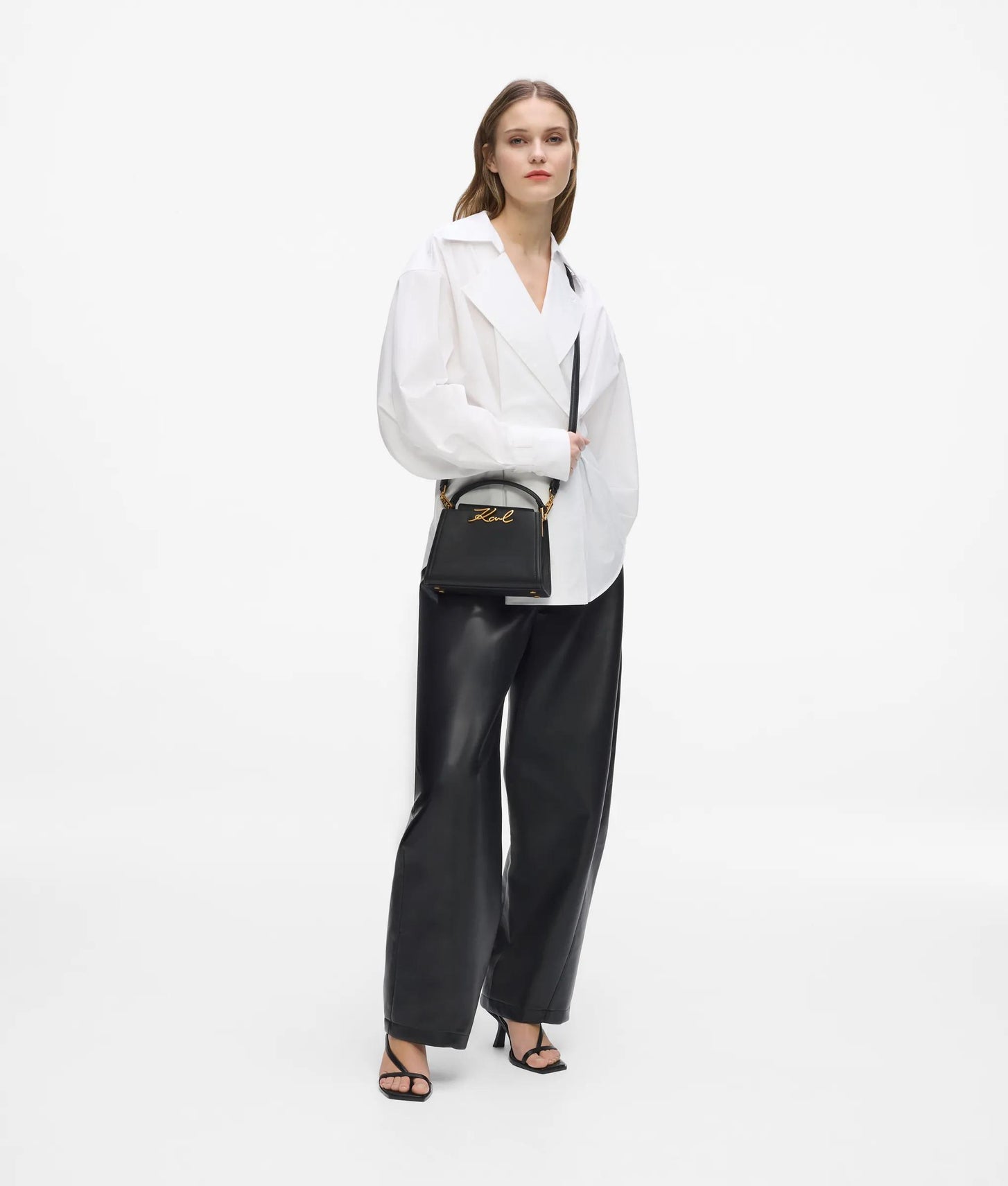 KarlLagerfeld Ksignature Mini Top Handle Bag Black/Gold