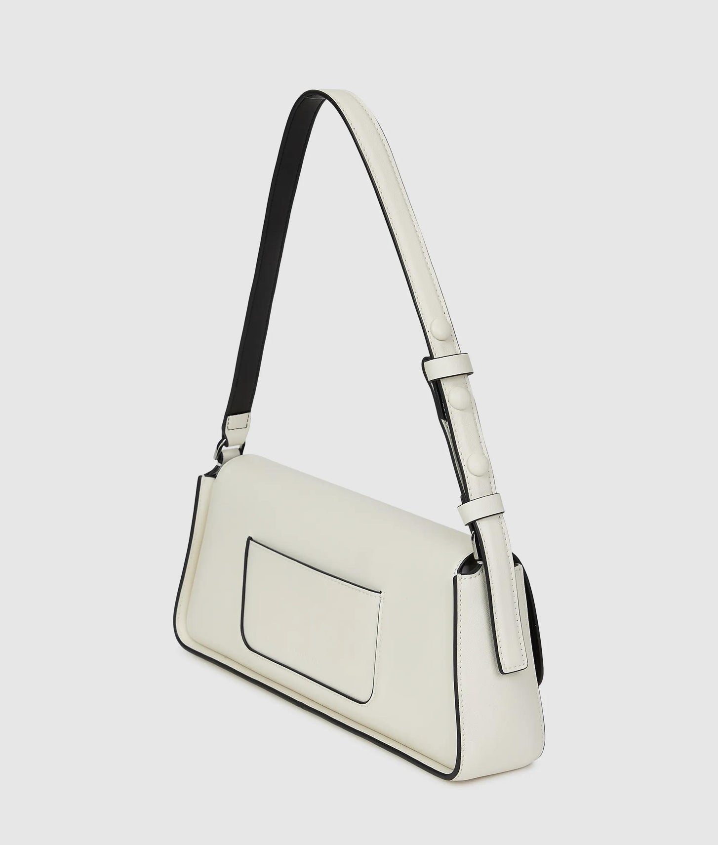 KarlLagerfeld Ksignature Elongated Shoulder Bag Off White