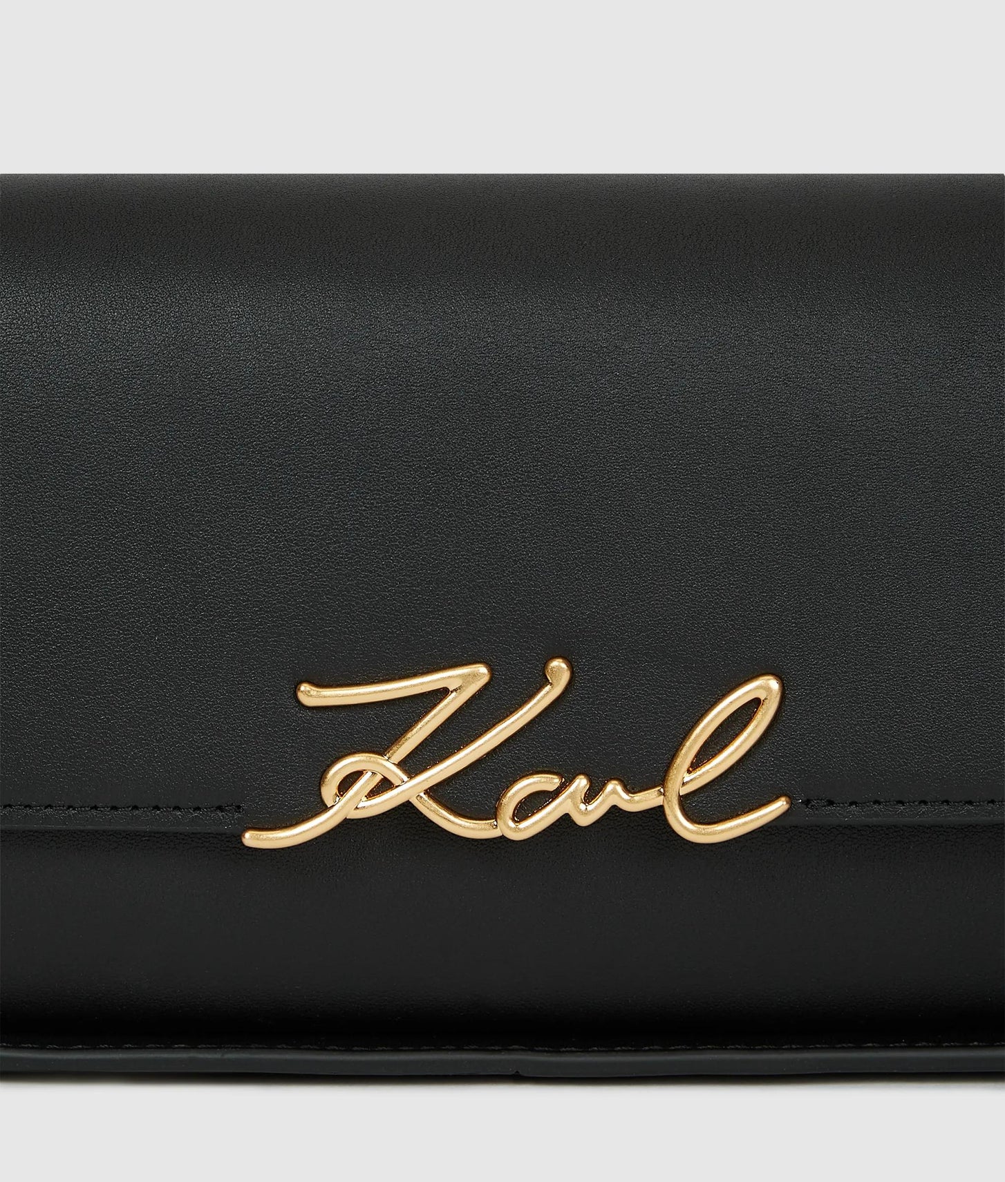 KarlLagerfeld Ksignature Elongated Shoulder Bag Black/Gold