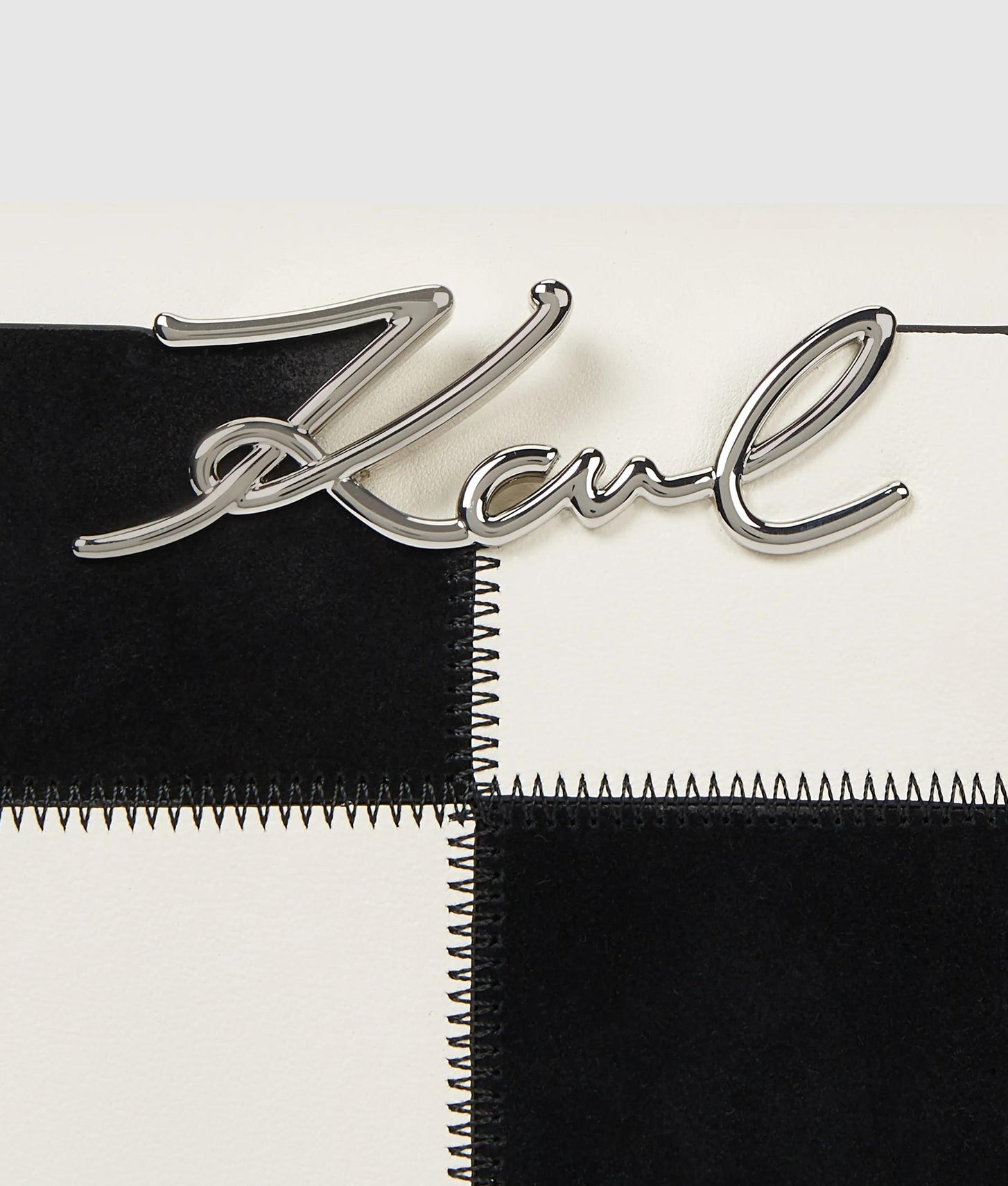 KarlLagerfeld Ksignature Checkered Top Handle Bag Black/White Check