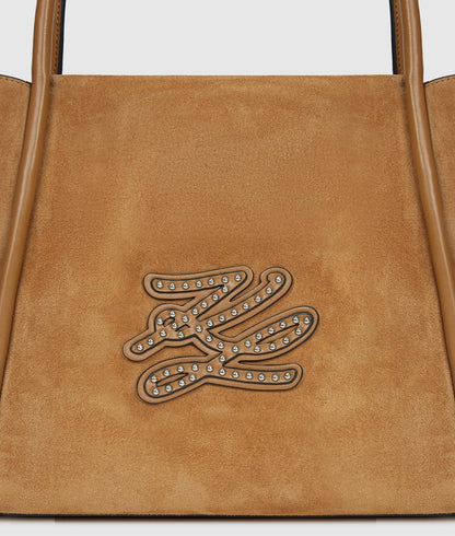 KarlLagerfeld Kautograph Patch Tote Bag Caramel