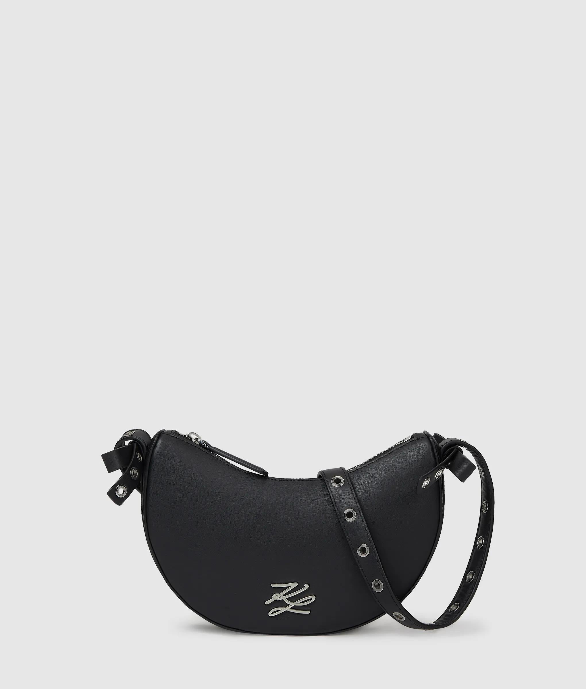 KarlLagerfeld Kautograph Moon Bow Crossbody Bag Black Embellishment