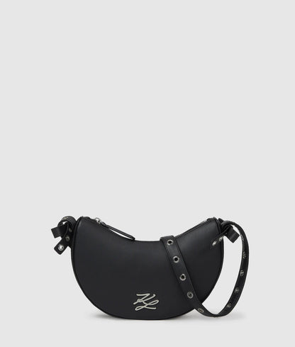 KarlLagerfeld Kautograph Moon Bow Crossbody Bag Black Embellishment