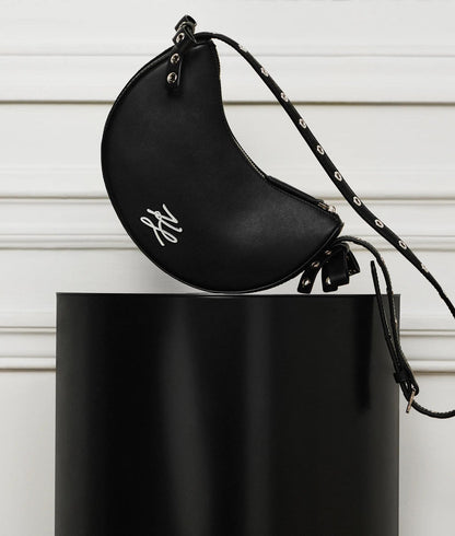 KarlLagerfeld Kautograph Moon Bow Crossbody Bag Black Embellishment