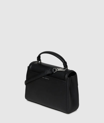 KarlLagerfeld Kautograph Small Bow Top Handle Bag Black Embellishment
