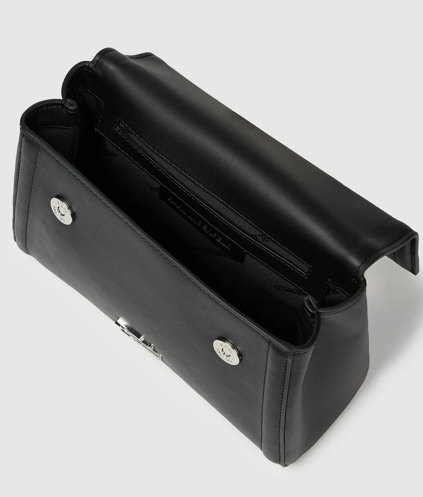 KarlLagerfeld Kautograph Small Bow Top Handle Bag Black Embellishment