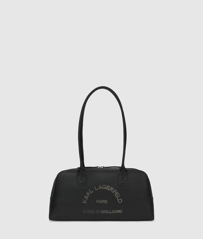 KarlLagerfeld Kdaily Leather Bowling Bag Black-Nickel