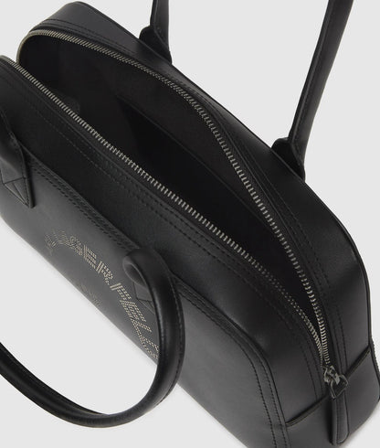 KarlLagerfeld Kdaily Leather Bowling Bag Black-Nickel