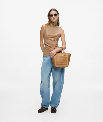 KarlLagerfeld Kdaily Small Suede Tote Bag Caramel