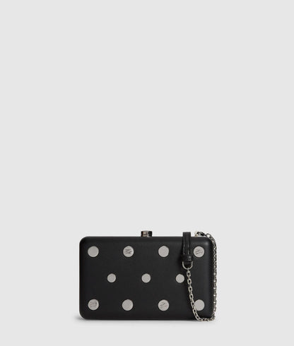 KarlLagerfeld Ksoiree Studded Minaudière Bag Black Embellishment