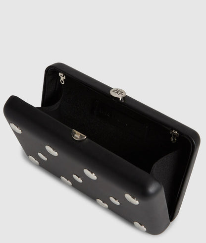 KarlLagerfeld Ksoiree Studded Minaudière Bag Black Embellishment