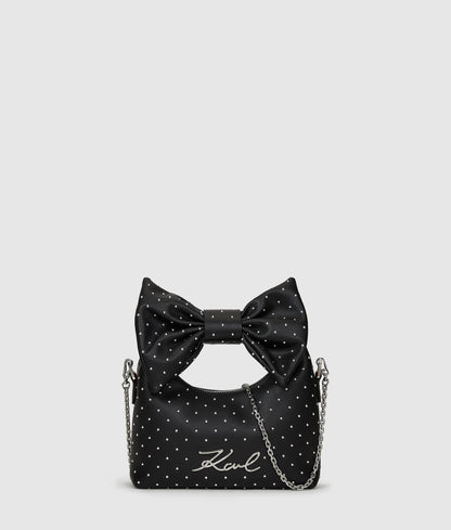 KarlLagerfeld Ksoiree Mini Bow Crossbody Bag Black Embellishment