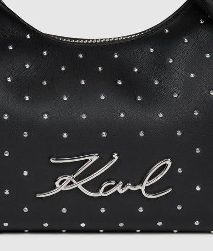 KarlLagerfeld Ksoiree Mini Bow Crossbody Bag Black Embellishment